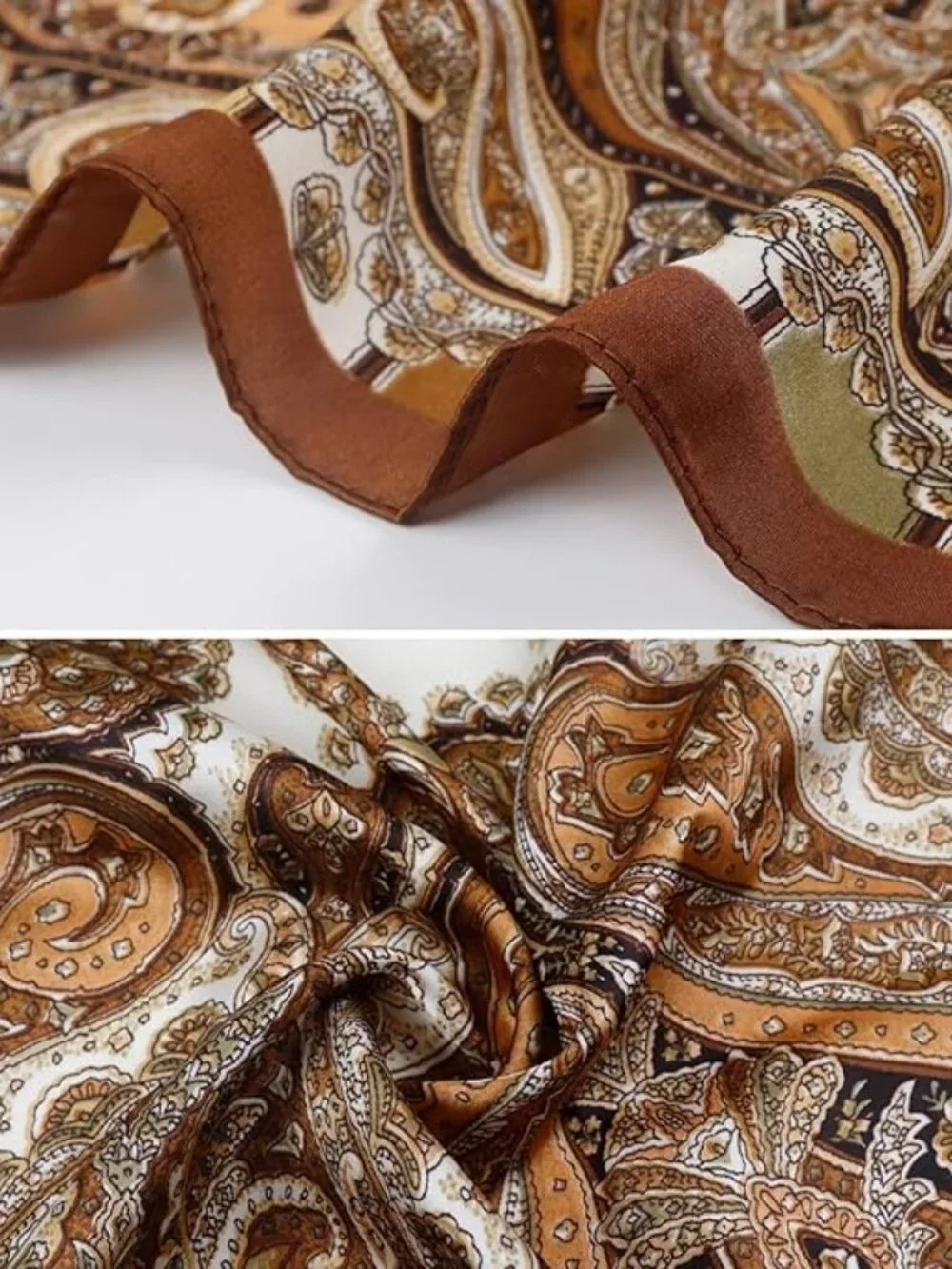 Square Silk Feeling Neck Scarf 27.5in
